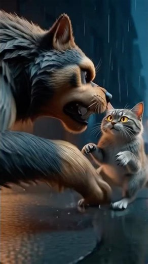 “Big Dog vs Brave Cat – An Unreal 3D Battle”#dog #cat #fighting