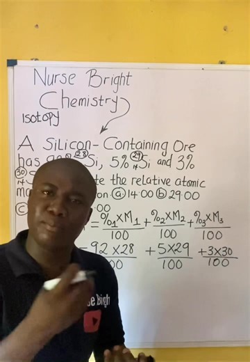 Isotopy and relative atomic mass calculations(Percentages) #science #chemistry #isotopes #calculations | Nursebright001