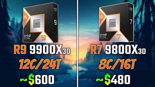 RYZEN 9 9900X3D vs RYZEN 7 9800X3D｜6款游戏实测