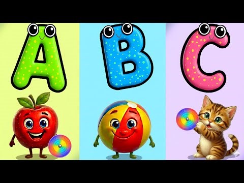 ABC Song with Rainbow Wheel Fun | ABC Phonics Song | A for Apple 🍎 B for Ball | Alphabet A to Z