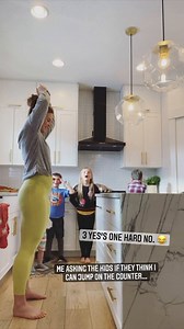 23M views · 54K reactions | Box jumps on the counter. "Had to see if I could jump on my counter also.  (while stressing my kids out)." — Michaela North , Member of Wasatch CrossFit's 2017 Affiliate Cup Championship team #Fun | The CrossFit Games | Facebook