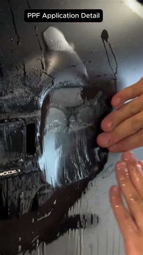Close up of paint protection film application process #carcare