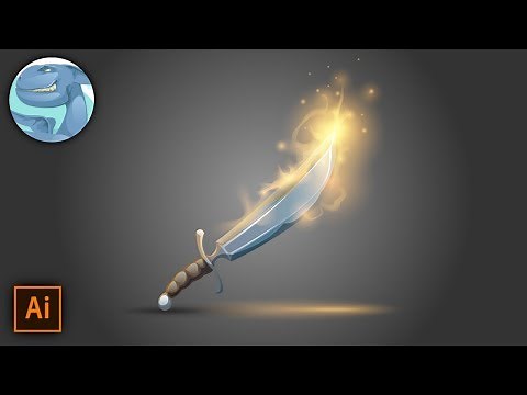 Old magic sword. Vector drawing with Adobe Illustrator.