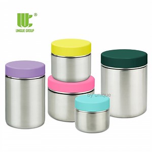 [Hot Item] Leakproof Airtight Stainless Steel Supplement Canister Tea Powder Storage Canister for Protein Prep and Kitchen Shelf OEM