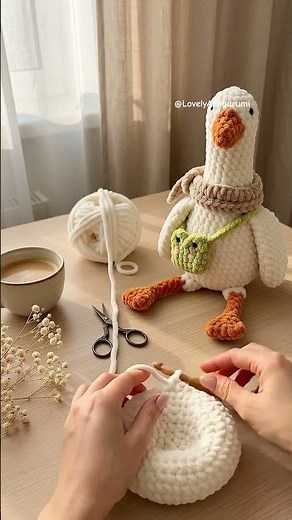 Cozy Morning Crochet: Making a Plush Goose! 🦢✨Making the cutest amigurumi goose! 🦢
