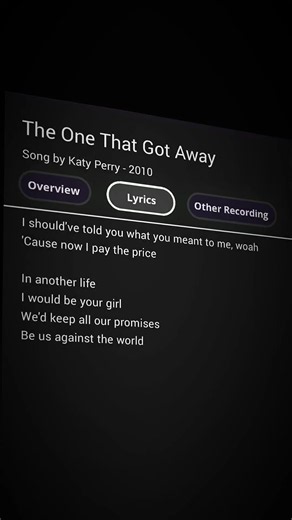 The One That Got Away lyrics - Katy Perry