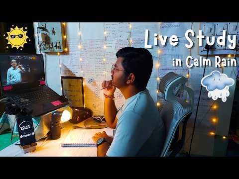 60/2 Pomodoro Live Study in Calm Rain🌦️ || Deep Kumar IES
