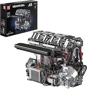 Mould King L4 Engine Building Blocks, Mini Engine Model Kit, 10087 Creative Motor Building Kit, STEM Toys Sets, Gift for Kids 14+ and Adults (1787pcs)