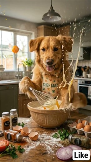 Chef Dog Max Cooking Omelette 🐶🍳 | Funniest Cooking Video Ever #funny #puppy #shorts