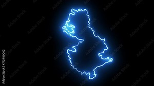 Bharatpur map of nepal with glowing neon effect