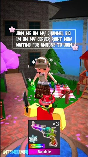 Join me on my channel BIO im on my server right now waiting for anyone to join #roblox #mm2