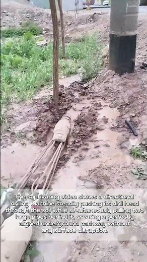 Underground Precision: Watch a Drill Masterfully Pull Dual Pipes!