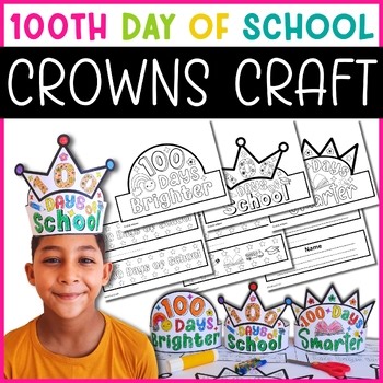 100th Day of School Crown Craft, 100 Days of School Hat Coloring Pages Activity