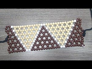 beaded belt triangle pattern with a boarder begginer bead tutorial| beadwork| zulu beads