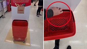 Coles shopper slammed over basket act