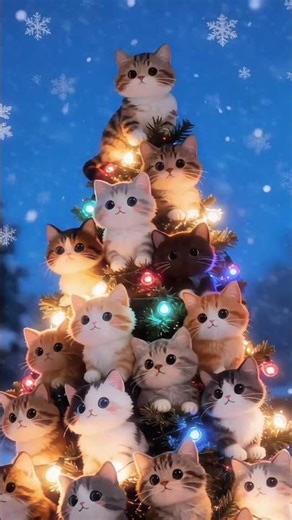 Christmas Tree Cat #funny #cat