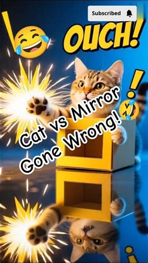 Funny Cat vs Mirror 😹 | Cartoon Comedy | #shorts #aivideo #catvideos
