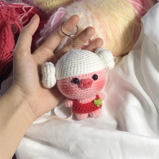 Crochet Pig Keychain Cute Kawaii Plush, Handmade Amigurumi Doll Keychain, Pink Mini Toy Gift, Bag Charm, Aesthetic Accessories - Etsy