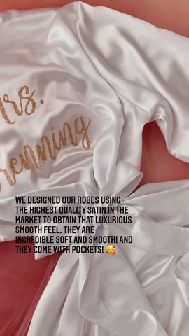 Bride Robe, Bridal Robe, Monogramed Bride Robe, Getting Ready Bridesmaids Robe, Honeymoon White Silky Satin Robe, Wedding Day Robe - Etsy
