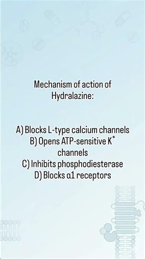 Hydralazine Mechanism of Action 💊 | Pharmacology MCQ for MBBS #pharmacology #viral