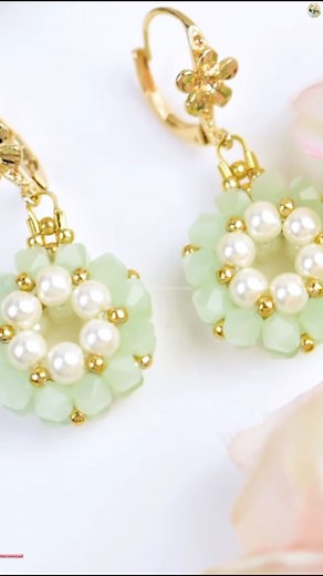 23K views · 532 reactions | DIY Green Glass Beaded Round Earrings  | Wedding Decoration Ideas | Facebook