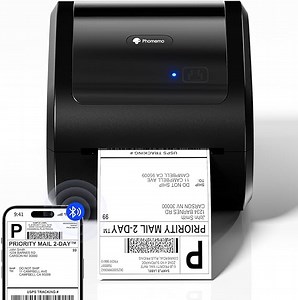 Phomemo D520BT Thermodrucker Bluetooth, DHL Etikettendrucker 4X6 Versandetiketten Drucker, Label Printer für Barcode, Kompatibel mit Ebay, Amazon, Etsy, Shopify, UPS, FedEx etc, Schwarz