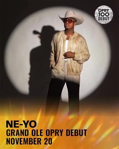NE-YO on Instagram: "NASHVILLE has embraced me with open arms and I could t be more grateful. The music, the fashion, the people…all amazing! And now my Opry debut is on the horizon. I’d normally be nervous. But I’ve received so much love here that the butterflies are coasting comfortably. HEY NEW NASHVILLE FAMILY!! I get to perform at the Grand Ol’ Opry for the 1st time and I can’t wait!!"