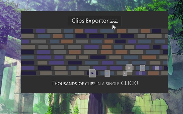 插件Clips Exporter v1.1.2教你如何使用PR脚本批量导出视频素材！