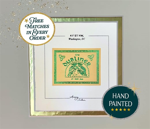 Handmade Dubliner DC Irish Pub Matchbox Painting - Washington DC Art