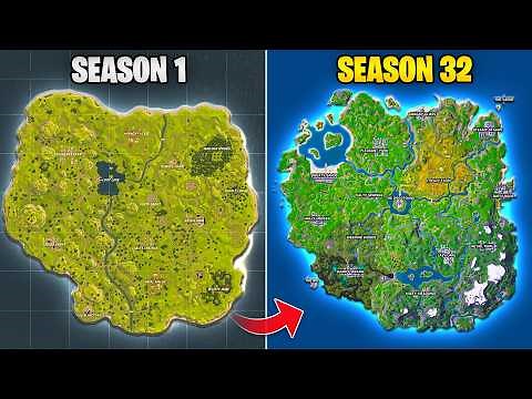 Evolution of Fortnite Map (Chapter 1 Season 1 - Chapter 2 Remix)