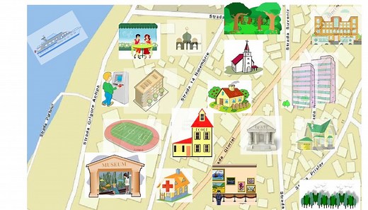 Les lieux de la ville. Vocabulaire: activités interactives