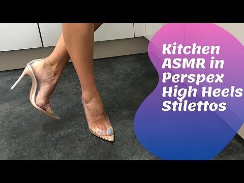 Kitchen ASMR cooking dinner with perspex High Heels Pumps (no music)