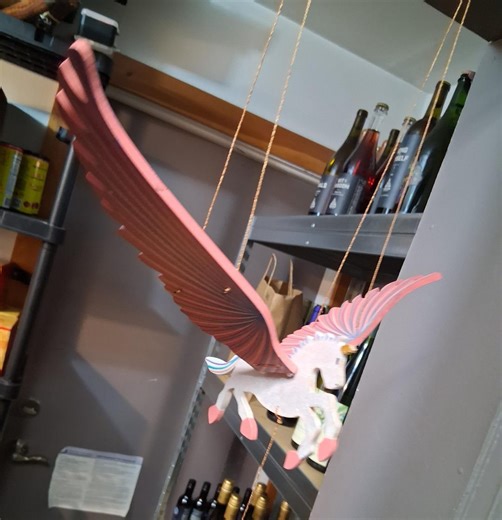 Hand Crafted Wooden Pink Winged Unicorn Mobile - Etsy