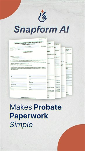 If workflow repetition is slowing you down, automation can fix it.​ Snapform AI creates court-ready probate forms from a single data entry in minutes.​ Get full access free for 90 days. Link in bio: #SnapformAI #AIinLaw #LegalProfessionals #LegalAutomation | Snapform AI