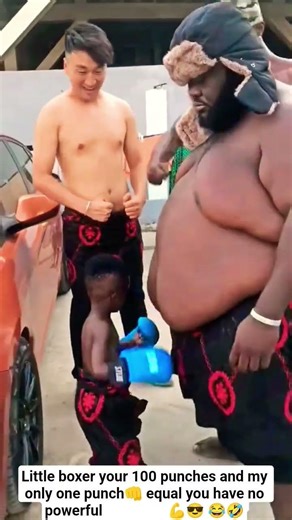 Little boxer your 100 punches and my only one punch👊 equal #funnymoments #boxingfun#entertainment