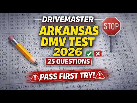 Arkansas DMV Practice Test 2026 | Permit Test 1 | 25 Questions | Pass First Try!