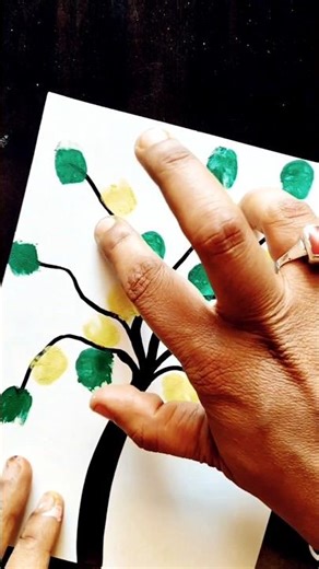 Fingerprint Tree Art!!! 🌳#shorts #fingerprint #artshorts #unique #satisfying #youtubeshorts #easydiy