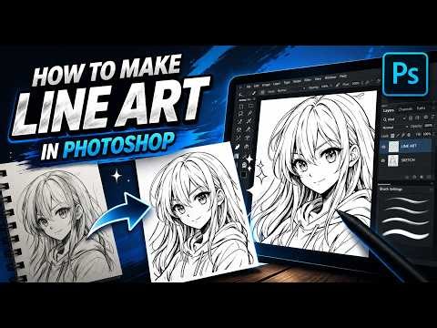 HOW TO MAKE LINE ART ON PHOTOSHOP #lineart #photoshop