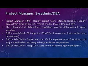 Oracle EBS Implementation project | Overview of Oracle EBS Project Team and Implementation Tasks