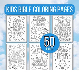 Kids Bible Verse Coloring Pages, Kid's Bible Coloring Pages, Sunday School Coloring Pages, Christian Coloring Pages, Religious Coloring Page - Etsy