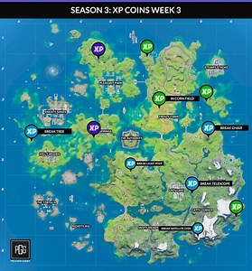 Fortnite Season 3: All Week 3 XP coin locations and routes