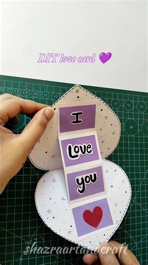 DIY Pop-up Love Card 💜# art # craft # shorts