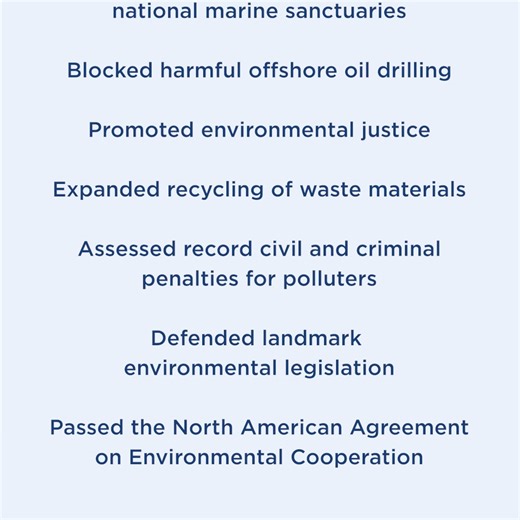 🌎 President Bill Clinton took significant actions to improve our environment and protect the planet. From combating climate change and reducing pollution to protecting forests, rivers, and habitats, the Clinton administration was committed to putting people - and Earth - first. #EarthDay William J. Clinton Presidential Library | Clinton Presidential Center