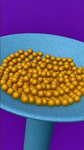 Gold Balls into Funnel #satisfyingvideo #goldball