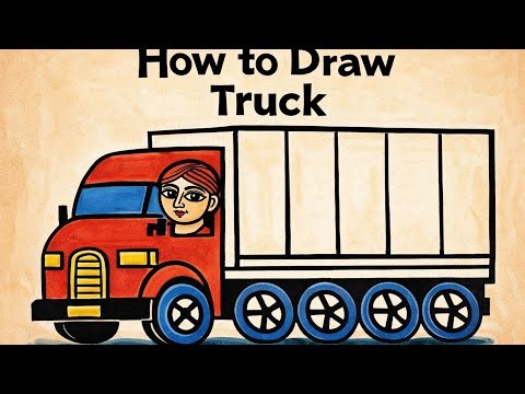आओ मिलकर सेमी ट्रक बनाना सीखे| How to Draw a Semi Truck 🚛 | step by step