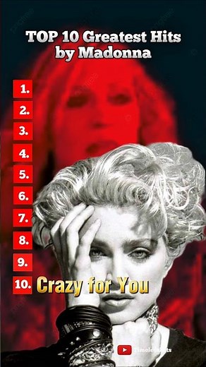 TOP 10 Greatest Hits by Madonna. #top10greatesthits #madonna #timelesshits