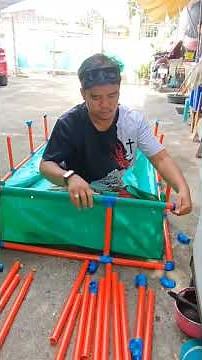 trapal pond set up using pvc frame