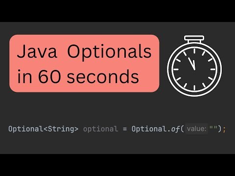 Java Optionals in 60 seconds