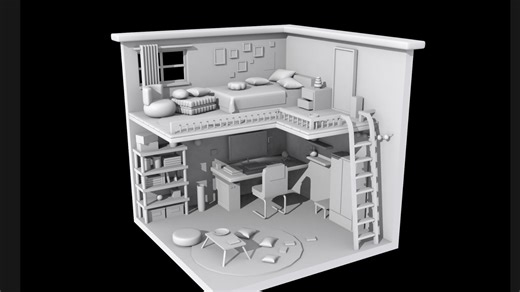 【3dmax建模】3小时教会你复式公寓场景建模，3dmax零基础布线讲解，3dmax新手建模案例教程