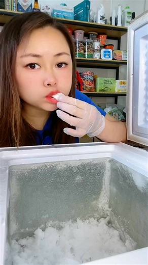 Diving into the science experiment! 🧪✨ Exploring the frozen world in the fridge. #Curiosity #ScienceFun | Wren Bertram